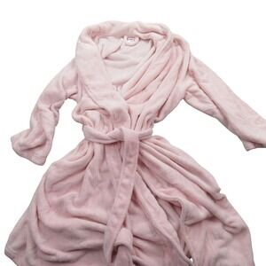 Charlotte Womens Pink Plush Fleece Shawl Collar Tie Waist Robe Size 2X RN86183